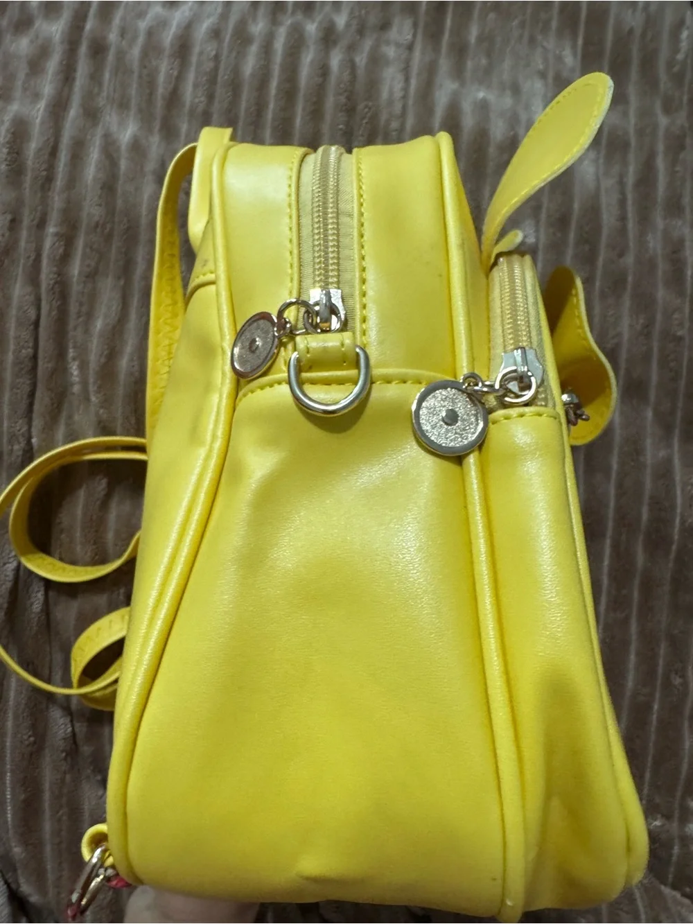 New Yellow Bow Polka Dot Kids Backpack Purse